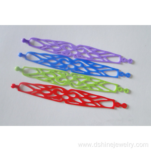 Hollow Silicone Hand Band Colorful Patterns Rubber Bracelet